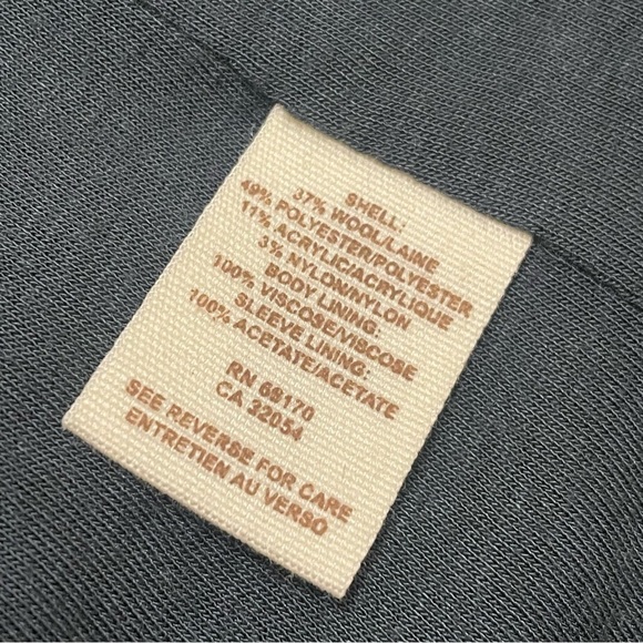 Free People Tweed Blazer Jacket Puff Sleeve Lined Gray Tweed Herringbone Sz 0 - Picture 10 of 12